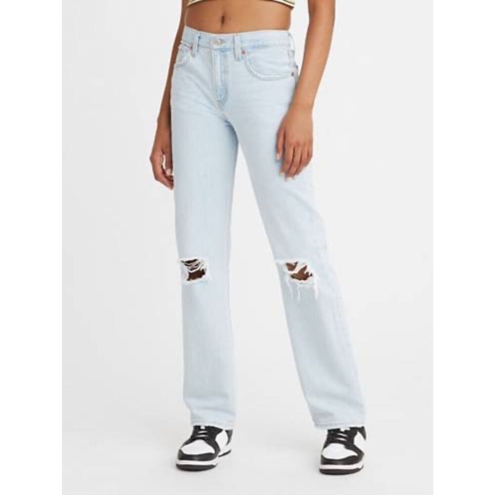 Levi's Low Pro Loose Straight Mid Rise Jeans - Light Wash Distressed | Size 31